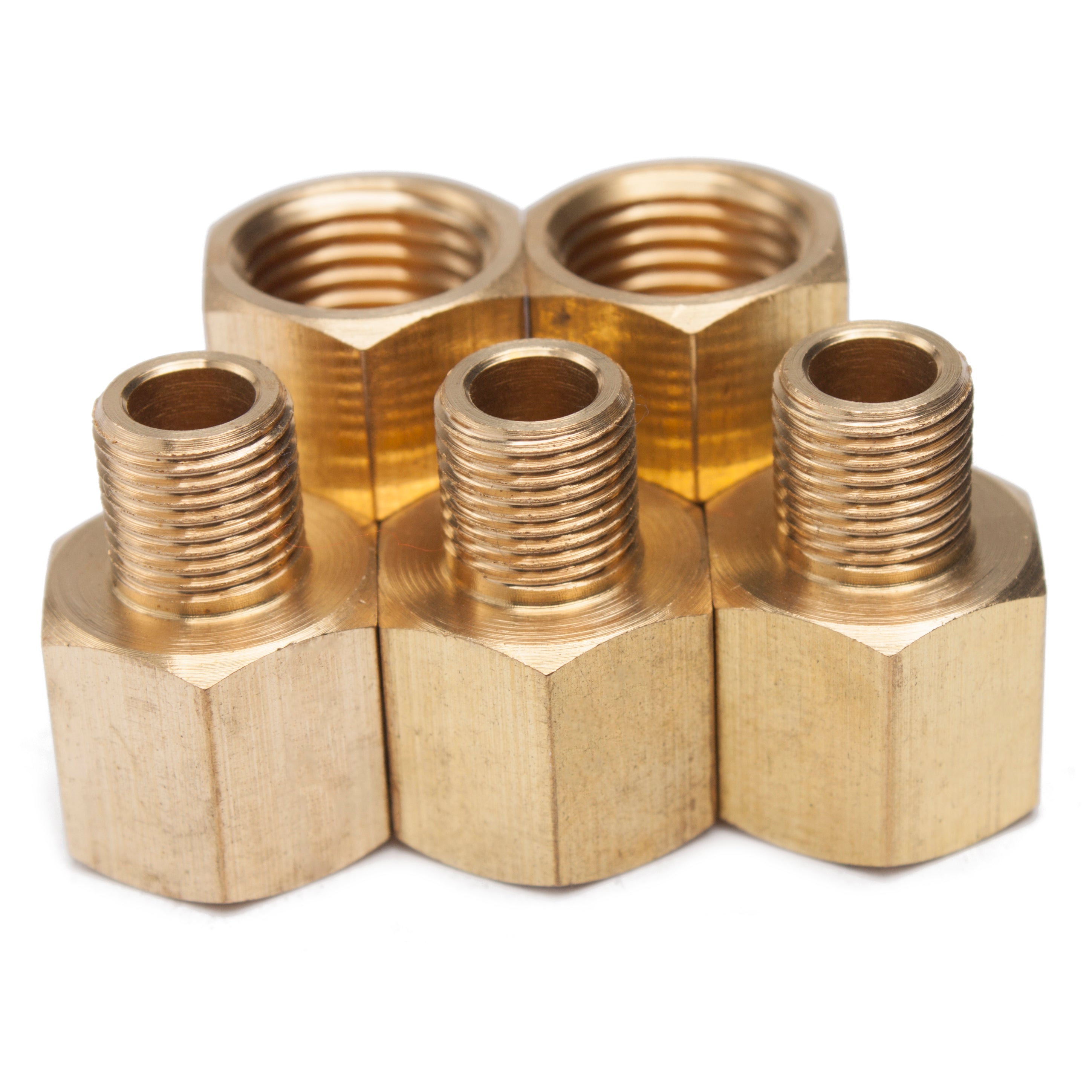 LTWFITTING Brass Pipe 1/4-Inch Female BSPP x 1/8-Inch Male BSPT Adapter Fuel Gas Air (Pack of 5)
