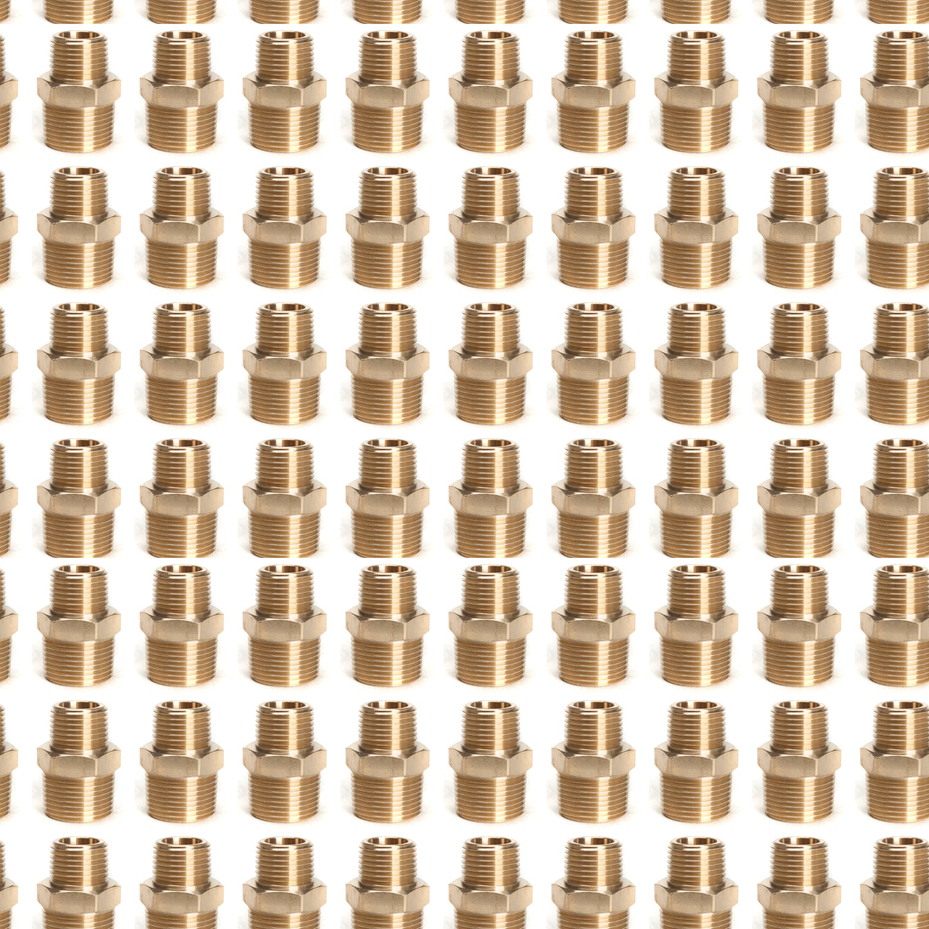 LTWFITTING Brass Pipe Hex Reducing Nipple Fitting 3/4-Inch x 1/2-Inch Male BSPT (Pack of 150)