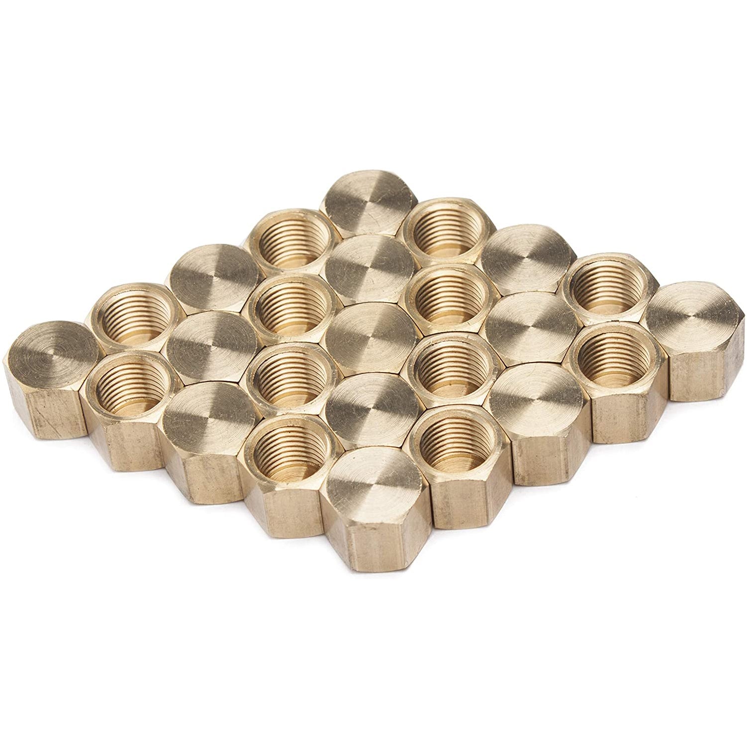 LTWFITTING Brass BSP Pipe Cap Fittings 1/4-Inch BSPP Air Fuel Water Boat (Pack of 25)