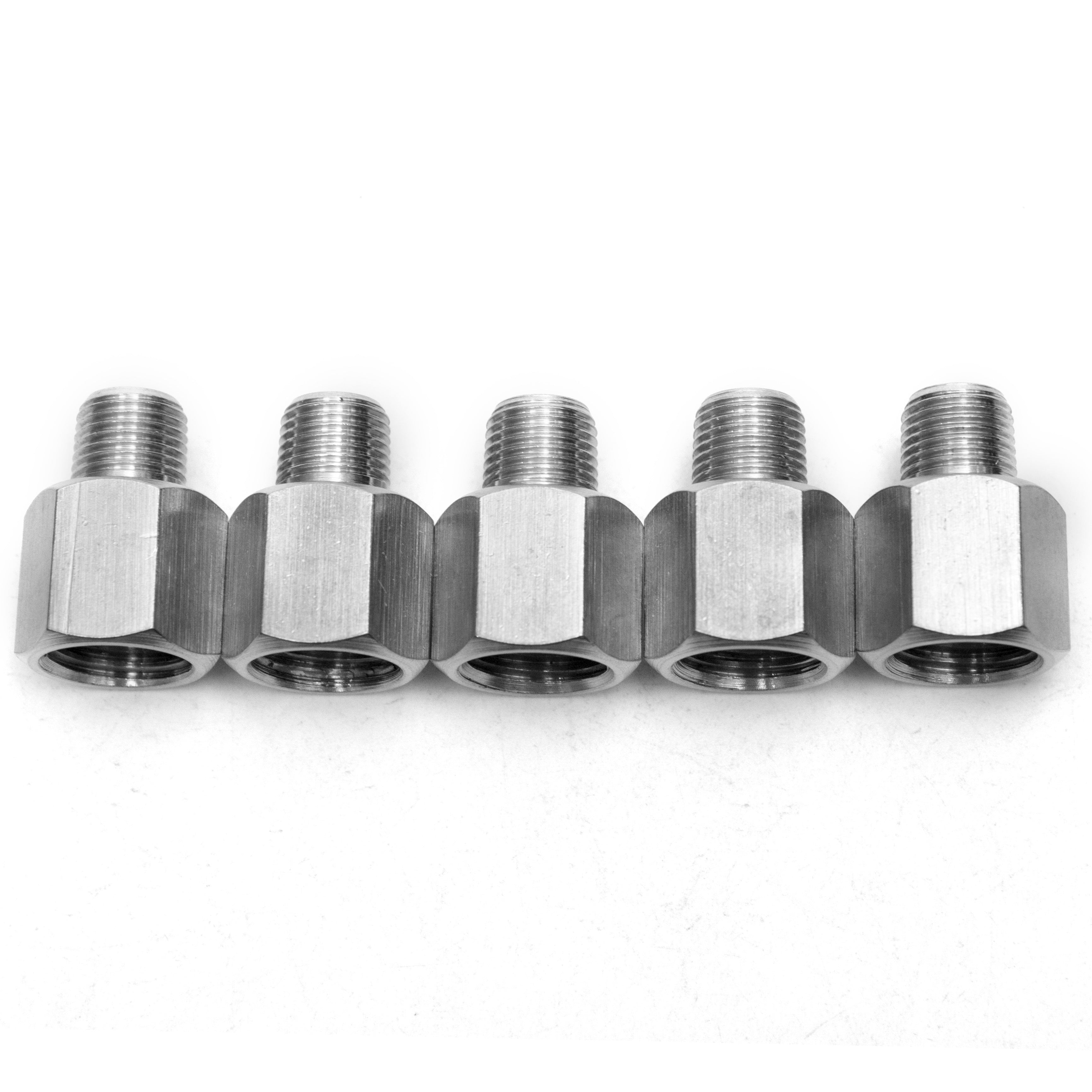 LTWFITTING Stainless Steel 316 Pipe 1/4-Inch Female BSPP x 1/8-Inch Male BSPT Adapter Fuel Gas Air (Pack of 5)