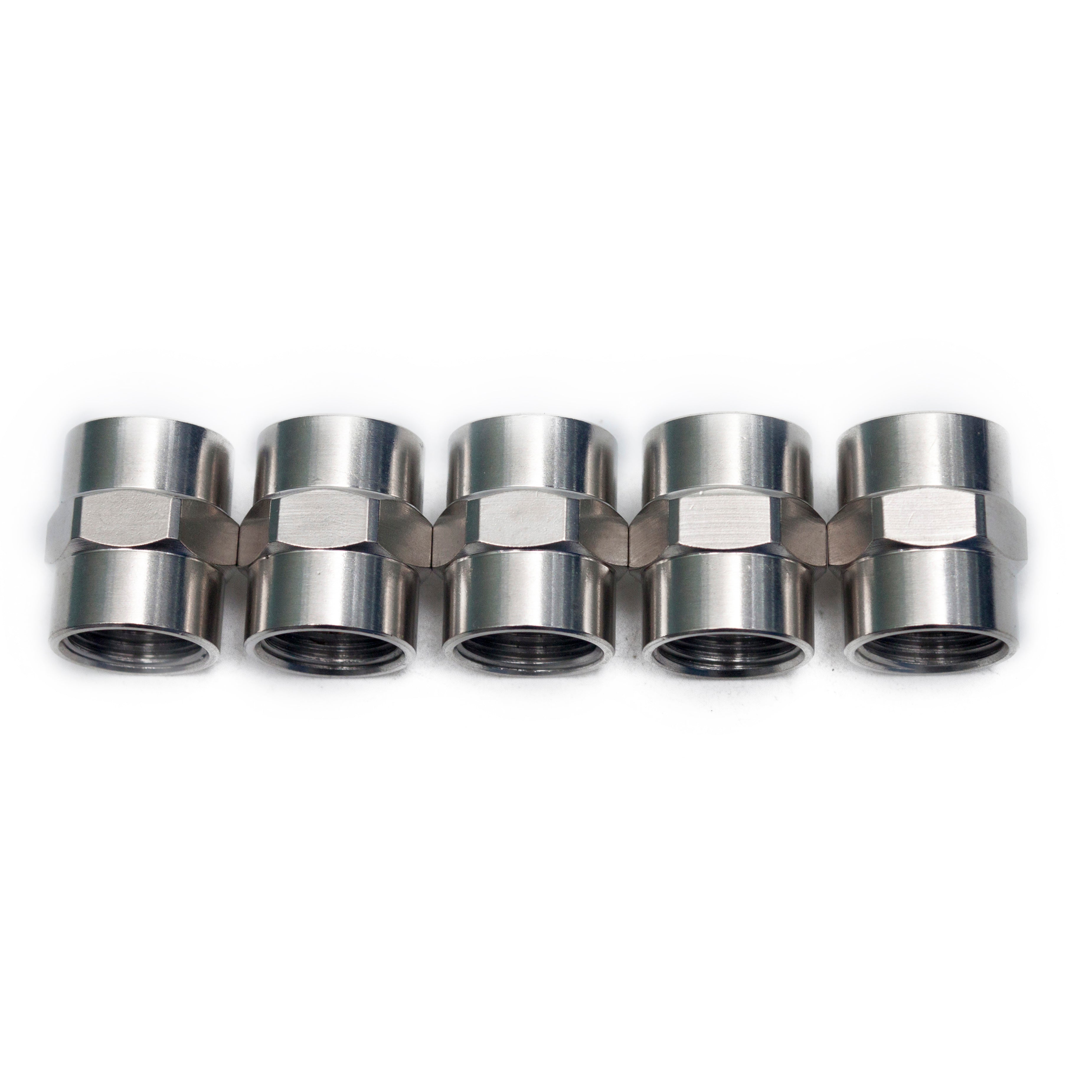 LTWFITTING Stainless Steel 316 BSP Pipe Fitting 3/8-Inch Female BSPP Coupling Fuel Air Boat (Pack of 5)