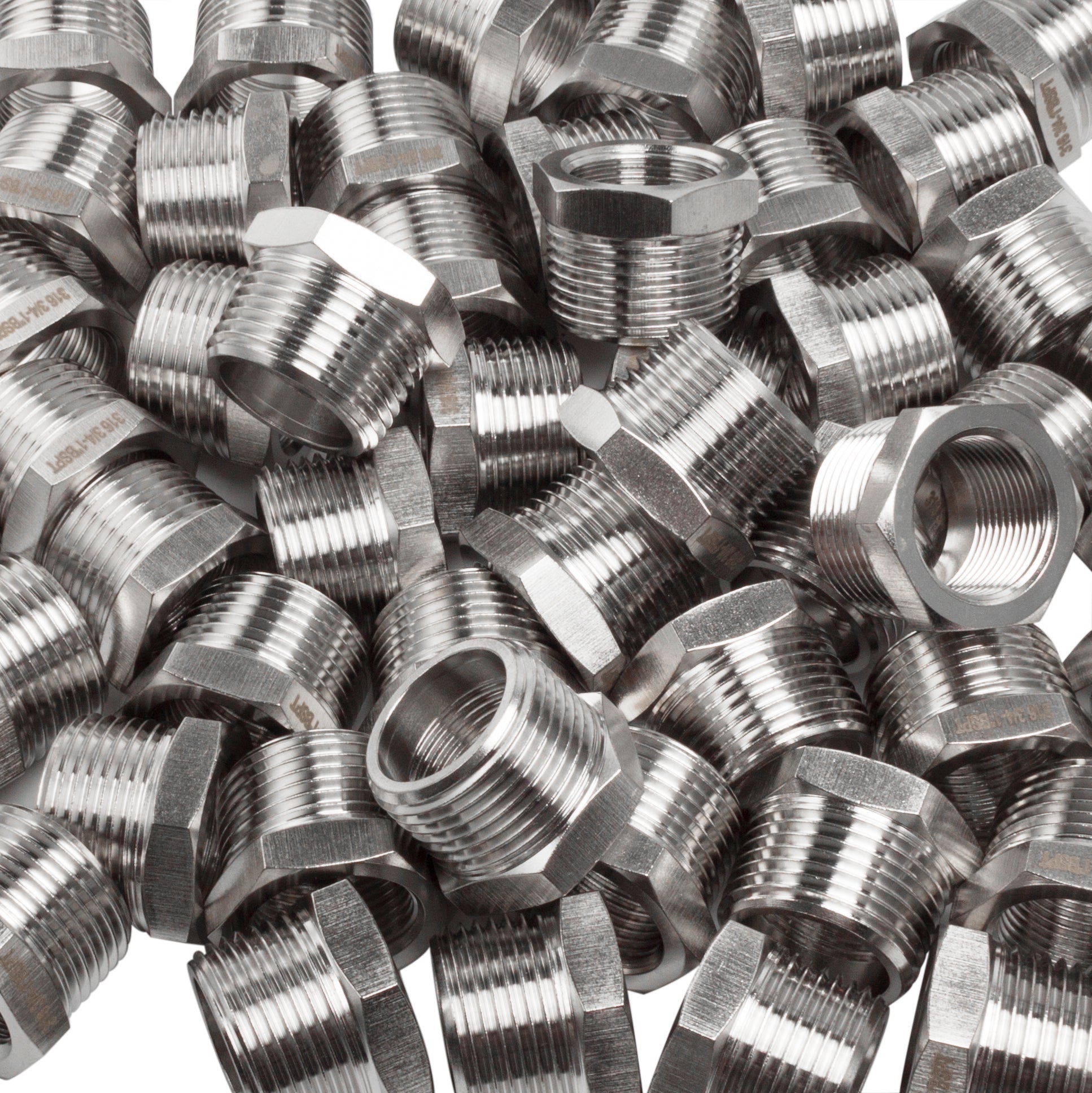 LTWFITTING Stainless Steel 316 Pipe Hex Bushing Reducer Fittings 1-Inch Male BSPT x 3/4-Inch Female BSPP (Pack of 150)