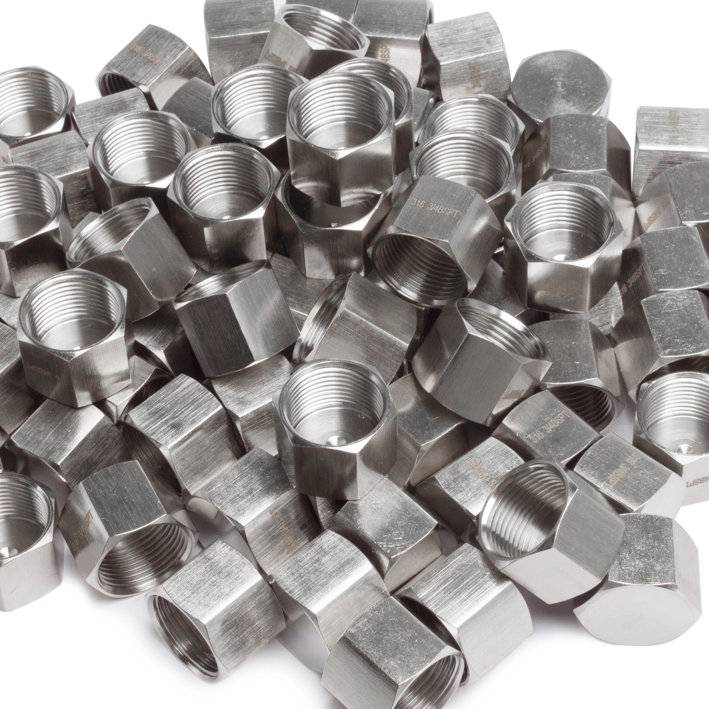 LTWFITTING Stainless Steel 316 Pipe Cap Fittings 3/4-Inch BSPT Air Fuel Water Boat (Pack of 25)