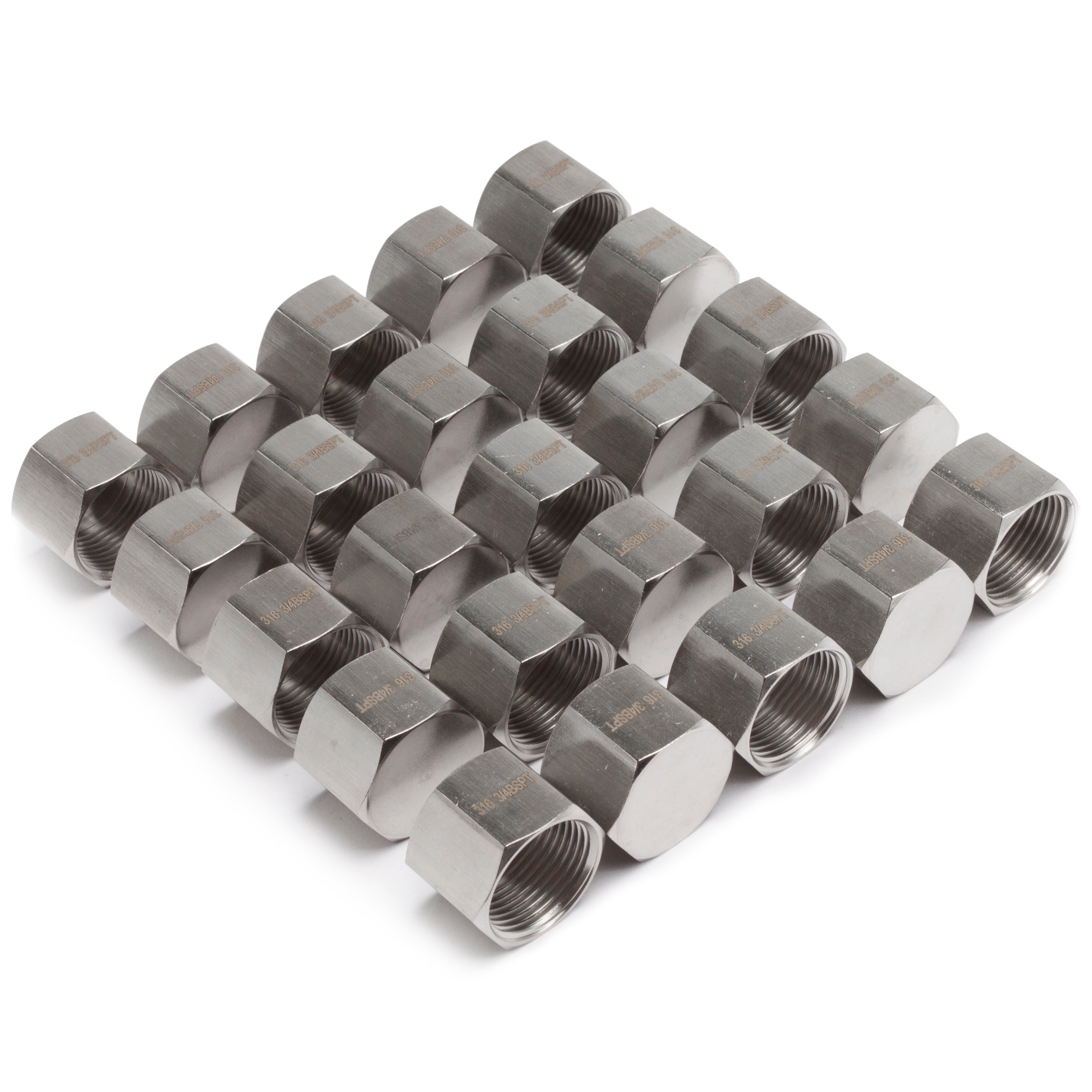 LTWFITTING Stainless Steel 316 Pipe Cap Fittings 3/4-Inch BSPT Air Fuel Water Boat (Pack of 200)