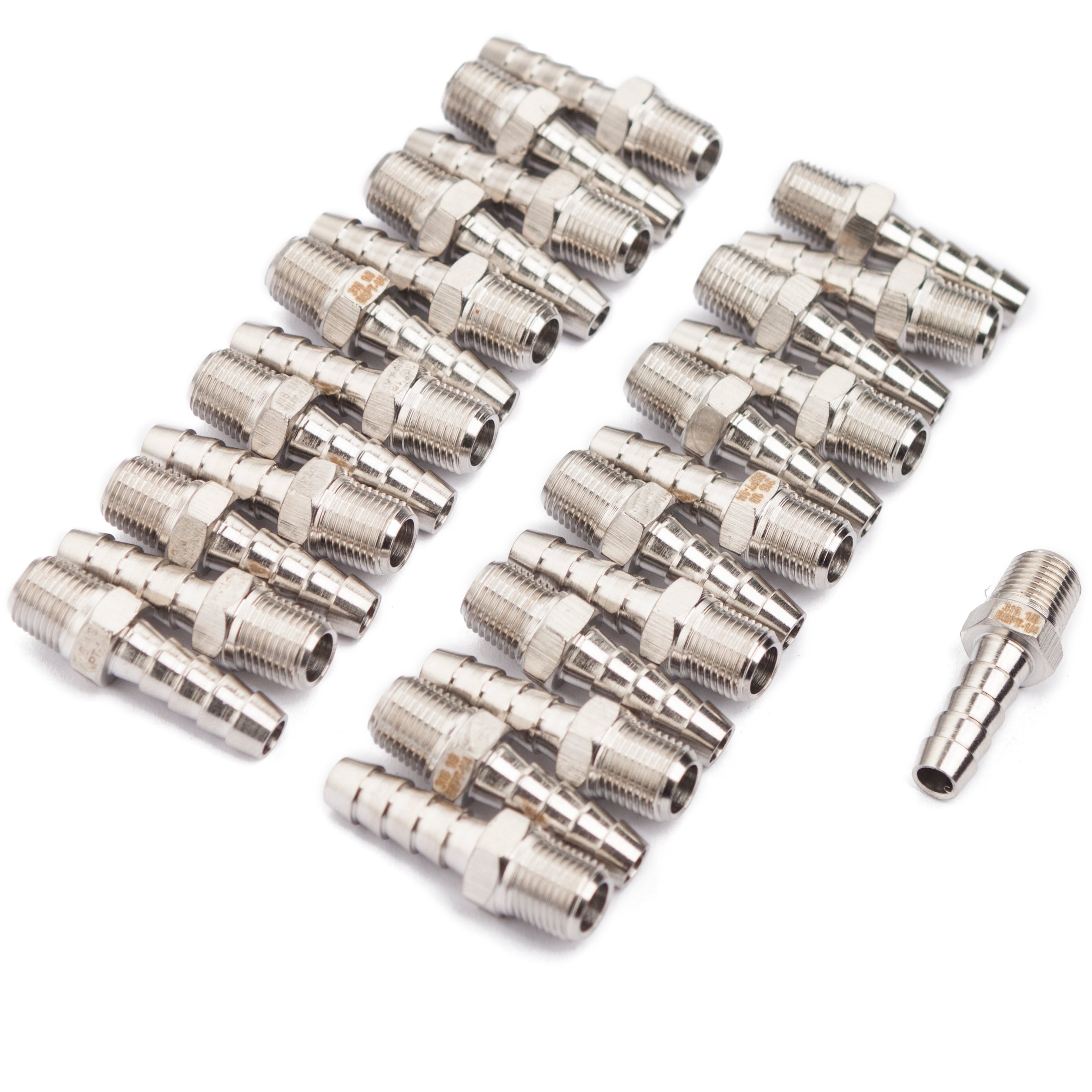 LTWFITTING Stainless Steel 316 Barbed Fitting Connector 1/8-Inch Male BSPT x 1/4-Inch(6mm) Hose Barb Fuel Gas Water (Pack of 25)